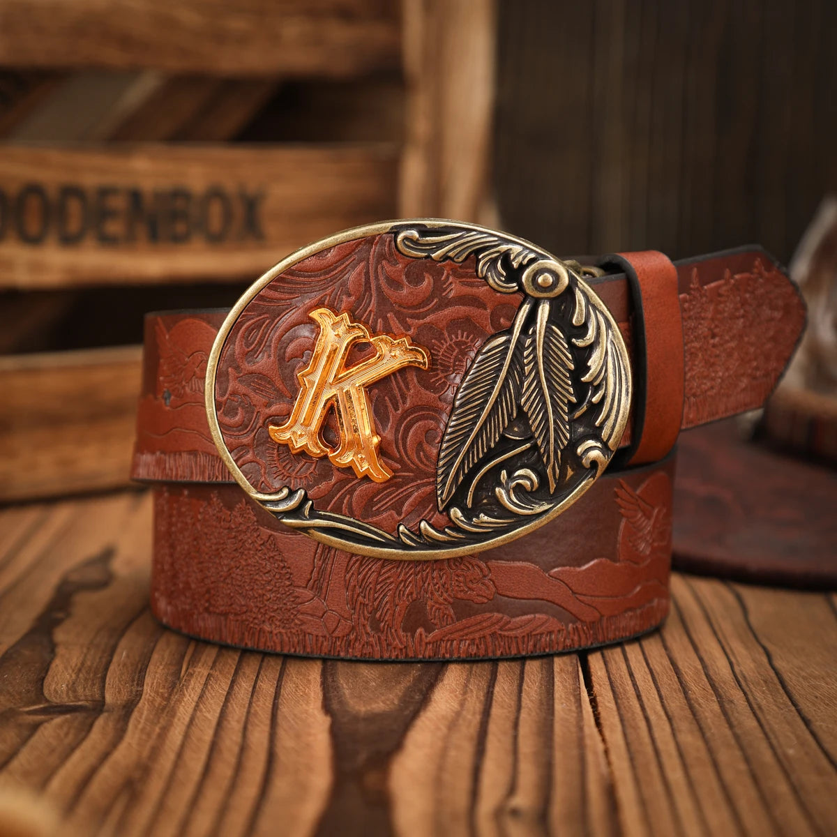 PU Classic Retro Unisex Western Belt — Black | KIMLUD