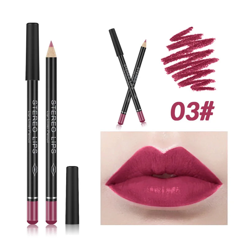 Matte Brown Lip Liner Pencil Lip Outline Contouring Lasting Waterproof Lipstick Crayon Pigments Moisturizing Lip Balm Cosmetics