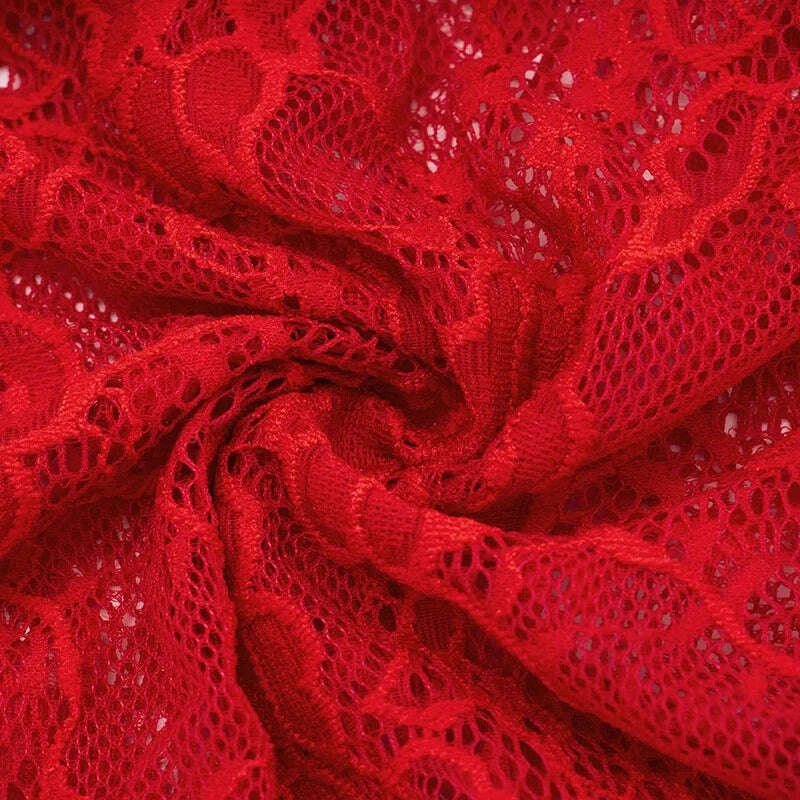 KIMLUD, Mozision Off-shoulder Strapless Backless Sexy Mini Dress Women Gown Elegant Lace See Through Long Sleeve Ruched Club Party Dress, KIMLUD Womens Clothes