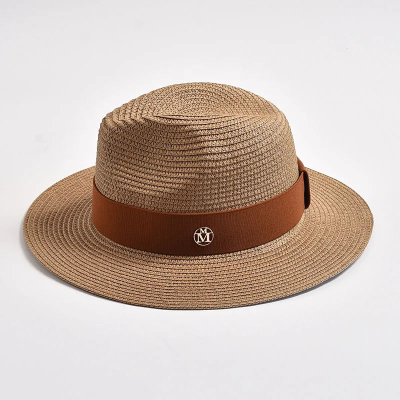 Panama Style Sun Hats Ribbon Decoration — Natural | KIMLUD