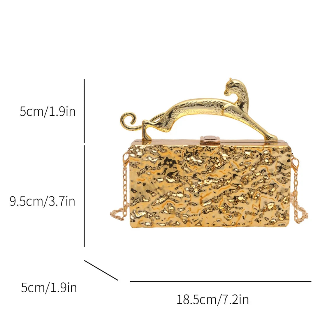 Luxury Acrylic Chain Mini Clutch — Gold Silver | KIMLUD