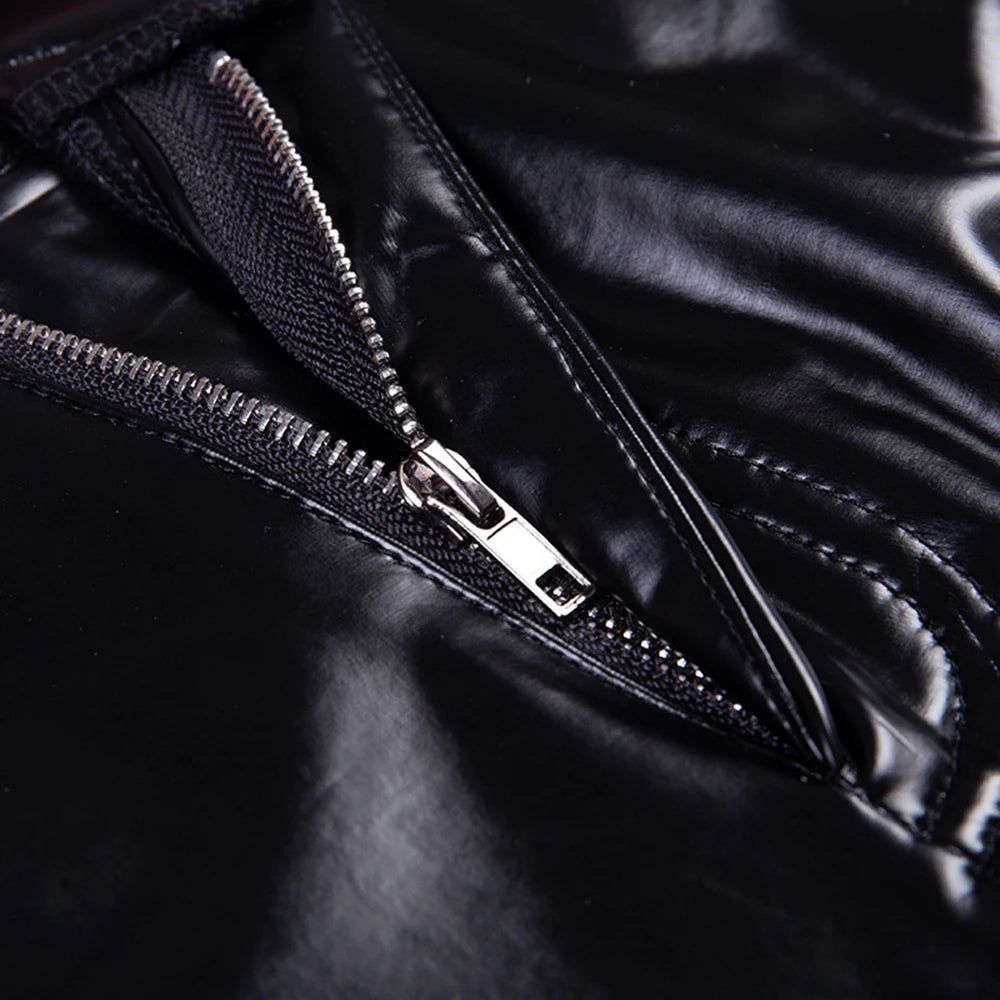 Sexy Faux Leather Leggings for Women - Shaping Butt Lift High Waist Slimming Exercise Pants Running Yoga Sports