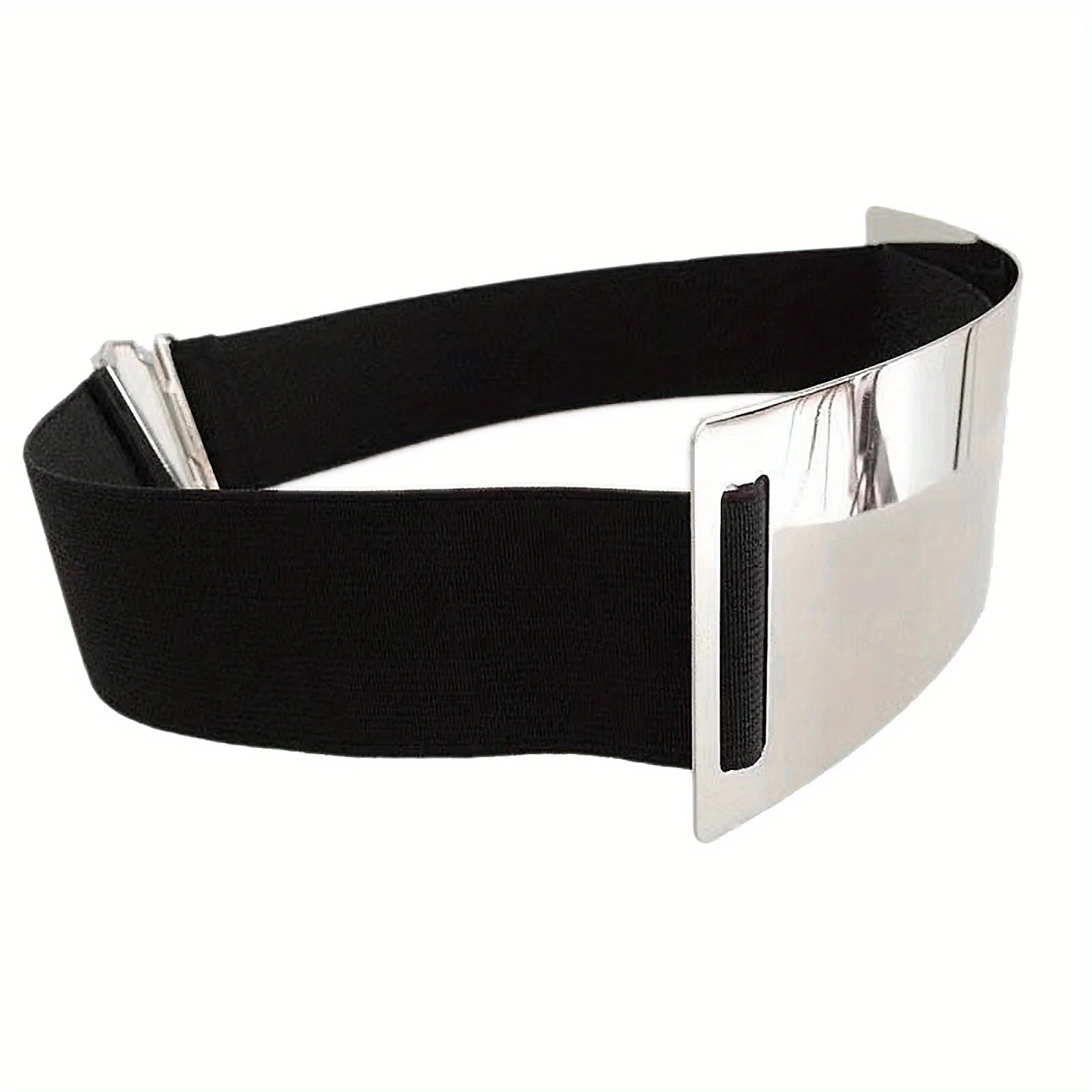 Belt – Punk Elegant Metallic Glossy Wide Waistband – Metal & Polyester | KIMLUD