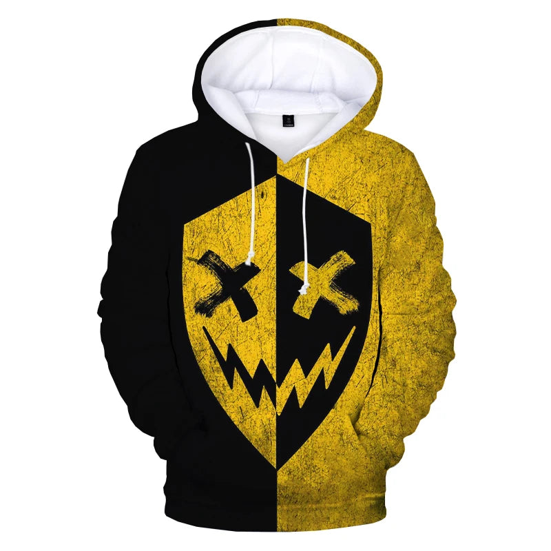 Hoodie – XOXO Pattern Devil Smiling Face 3D – Poly | KIMLUD