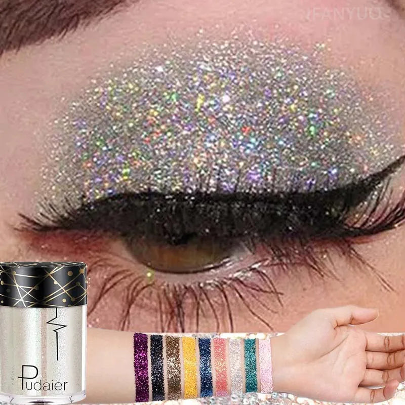 36 Colors Monochrome Eyeshadow Glitter Sequins High Gloss Face Body Glitter Pearlescent Easy-to-color Eye Shadow Festival Makeup