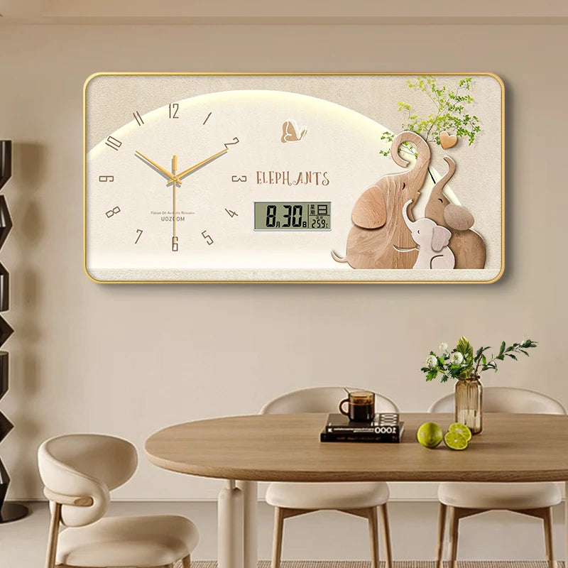 Acrylic Nordic Wall Clock Geometric Frame — Ivory-Cream | KIMLUD