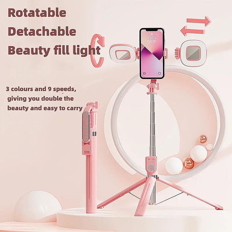 Selfie Stick Tripod 360°/180° Rotating Selfie Stick Phone Holder with Wireless Bluetooth Remote Extendable Tripod Selfie Stick