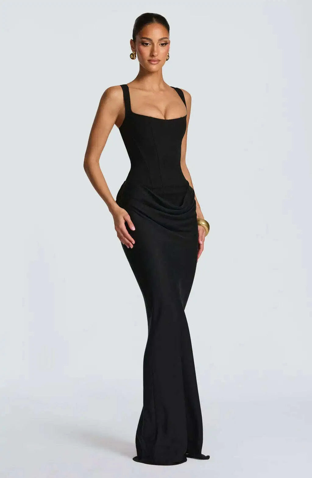 womens-casual-long-sleeved-slim-fit-fishbone-pure-desire-suspender-jumpsuit-long-skirt-slim-fit-solid-color-hip-hugging-dresskimludkimlud-35578166