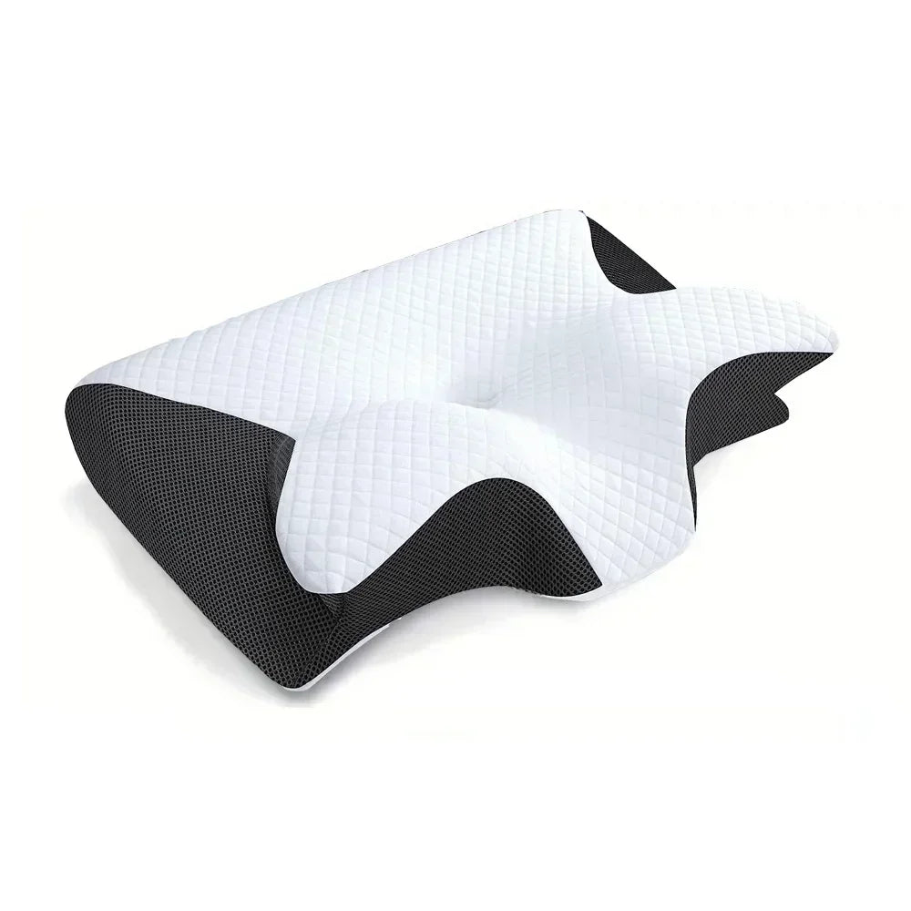 Releep Cervical Neck Pillow Neck Pain Relief Adjustable Contour Pillow for Sleeping Ergonomic Memory Foam Pillow Side Sleeper