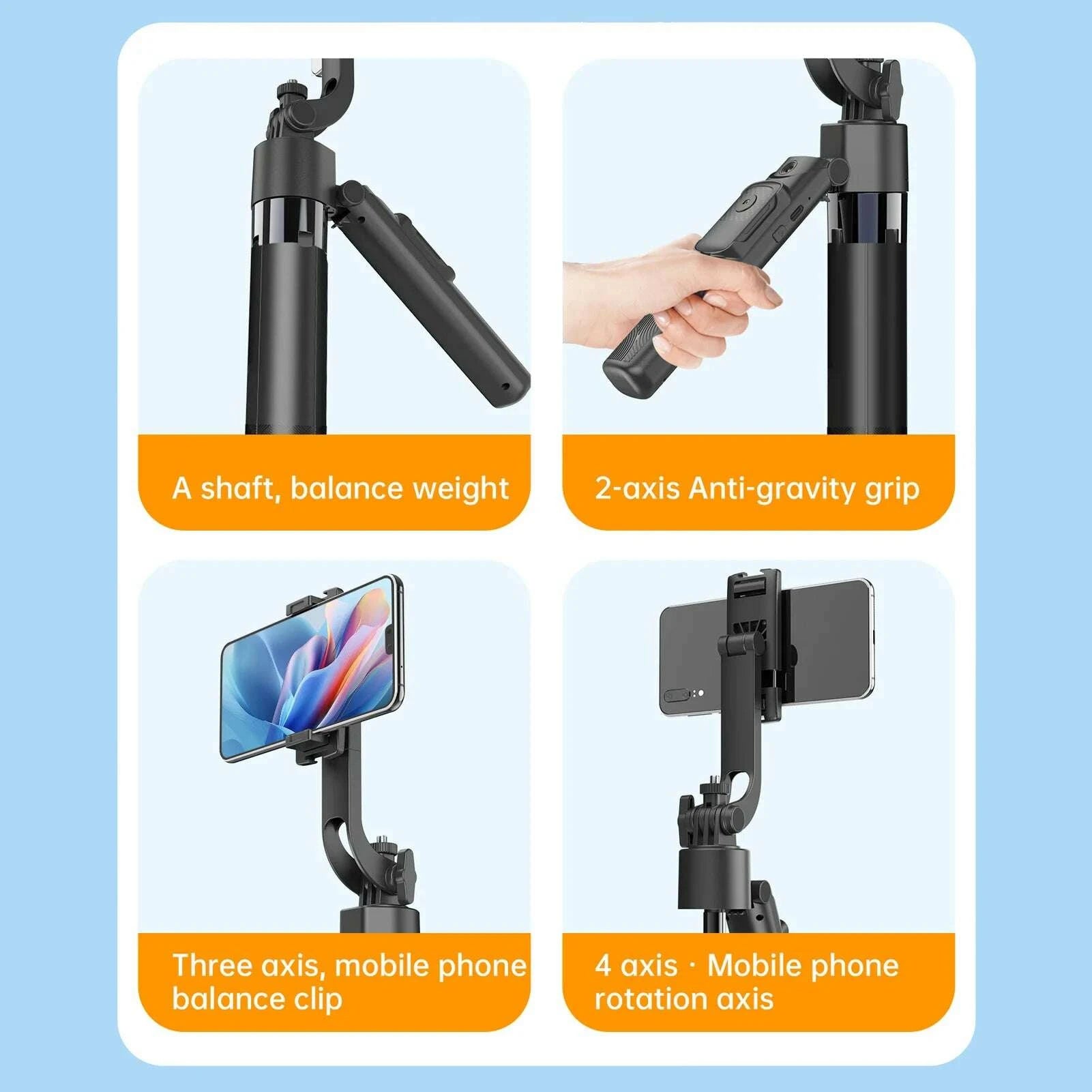 【new】phone-stabilizer-tripod-with-remote-controller-face-body-auto-tracking-360-degree-rotating-extendable-selfie-stickkimludkimlud-35562748