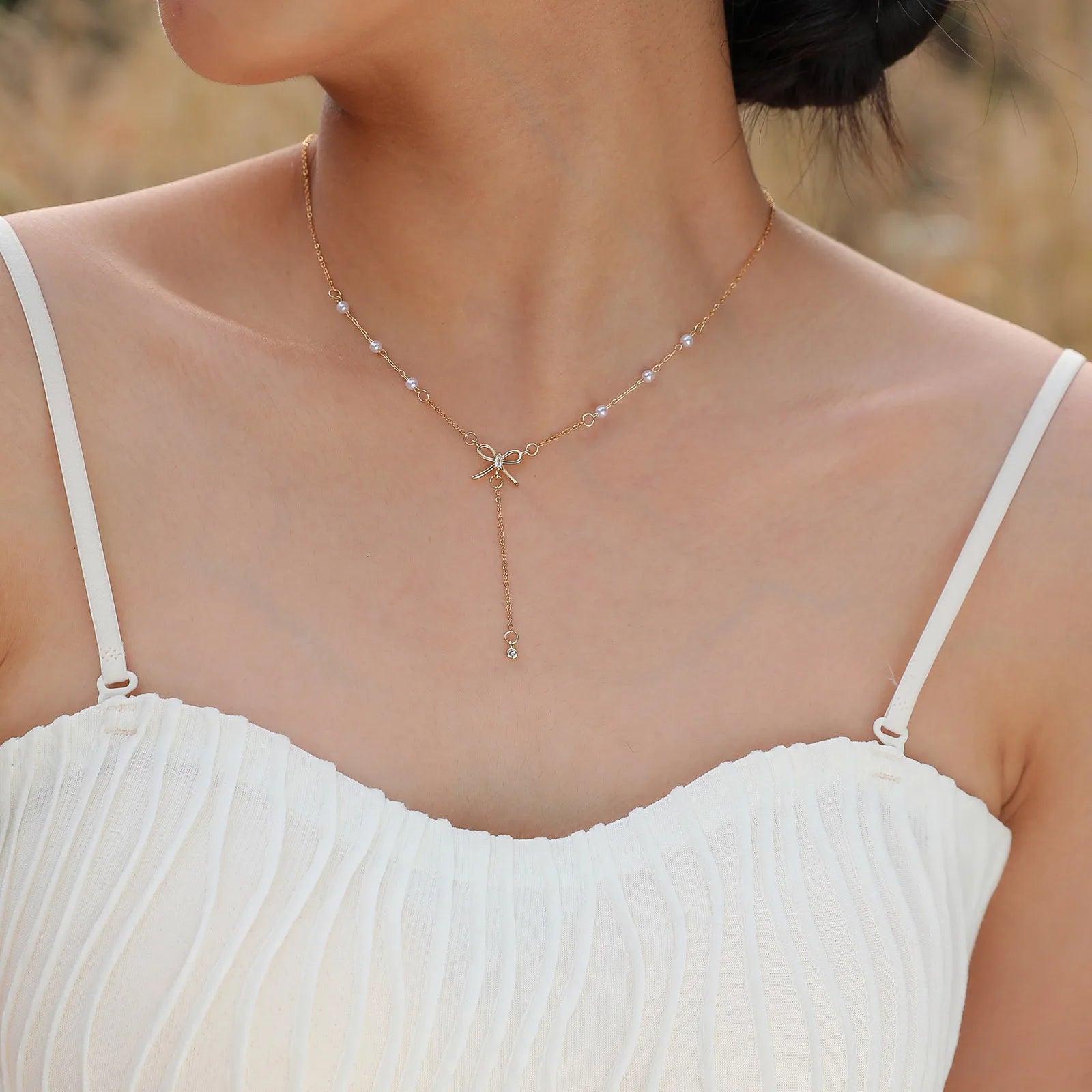 Vnox Heart Butterfly Charm Necklaces for Women, Simple Sweater Chain Collar, Y Necklaces Love Gift for Her