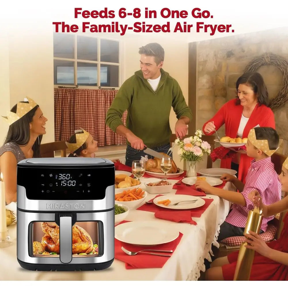 8.5QT Family-Sized Digital Air Fryer, BPA-Free, Smart Touchscreen with 8 Presets, Ideal for Snacks, Reheating, Parties, and Quic