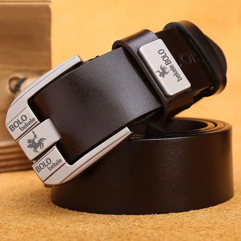100% Genuine Leather Belt for Men Luxury Brand Designer High Quality Alloy Pin Buckle Belts for Jeans Business 2025 Cowskin Belt