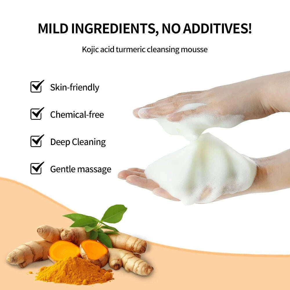 lakerain-100ml-turmeric-cleansing-mousse-brightening-face-wash-foam-face-cleanser-oil-control-blackhead-remover-skin-cleansing-kimlud-kimlud-33920816