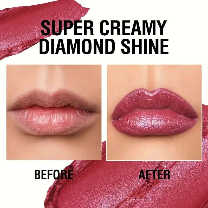 KIMLUD, Fine Glitter lipstick, quicksand gold lipstick, moisturizing silky mermaid girl pink, long-lasting waterproof, grapefruit orange, KIMLUD Womens Clothes