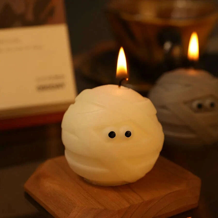 KIMLUD, 1pc Halloween Mummy Candle Handmade Scented Candle for Halloween Decoration, Holiday Party and Home Decoration, Halloween Gift, KIMLUD Womens Clothes