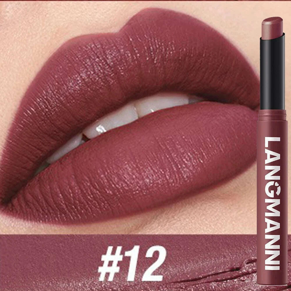 12-color-matte-lipstick-pencil-waterproof-long-lasting-non-stick-cup-lip-stain-tint-cosmetic-nude-lipstick-pen-makeup-maquillagekimlud-womens-fashion-34605933