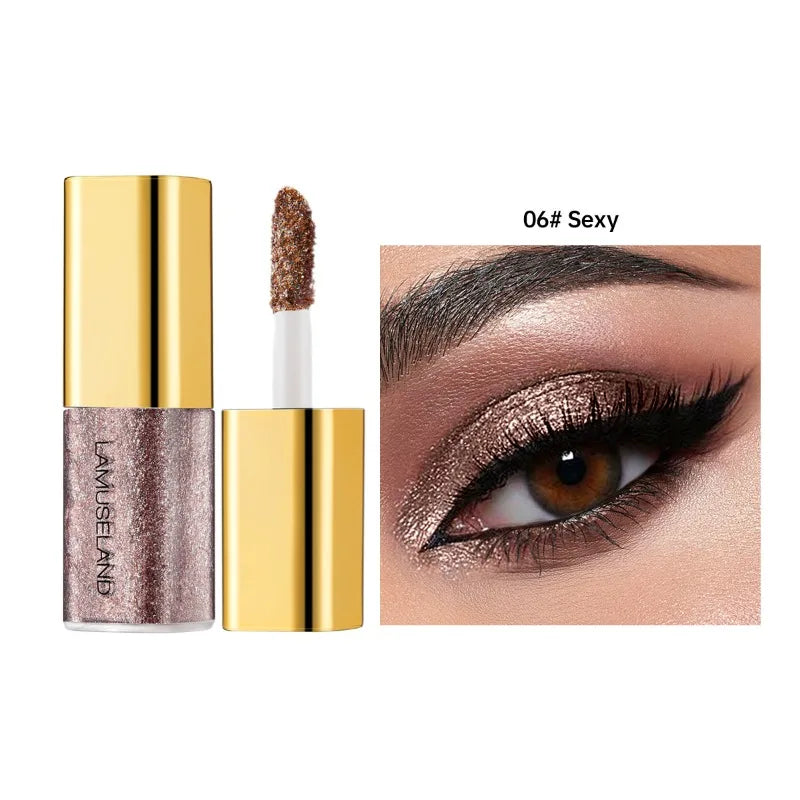 Pearlescent Liquid Eyeshadow Eight-Shade Range, Long-Lasting Glitter Finish — Multicolor | KIMLUD