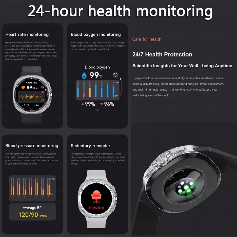 Watch 8 Ultra Classic Fashion Men GPS Map Compass NFC 3ATM Waterproof Smart Watch Rotating Dial HD Bluetooth Call Upgraded Watch