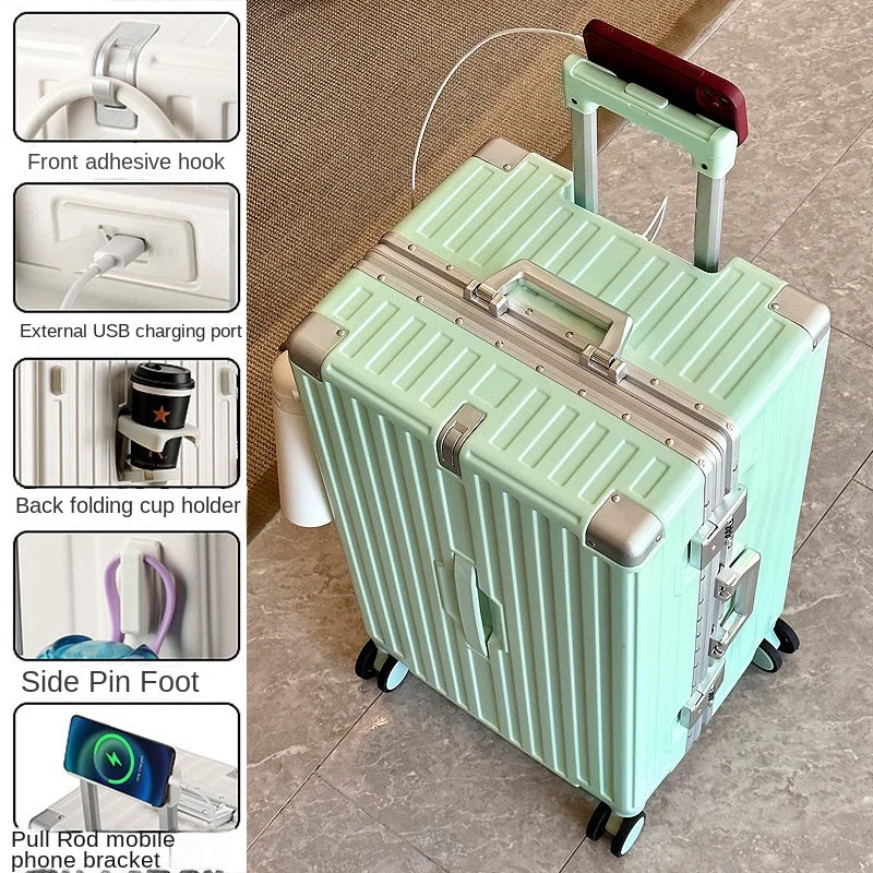 Large Capacity Suitcase 30-inch Sturdy and Durable ABS+PC Rolling Luggage Aluminum Frame Cabin Trolley Case 20 inch Boarding Box