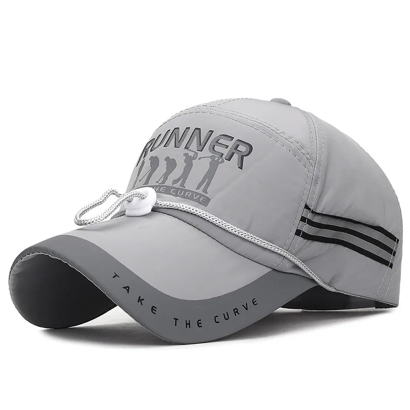Breathable Adjustable Baseball Cap Extended Brim — Red | KIMLUD
