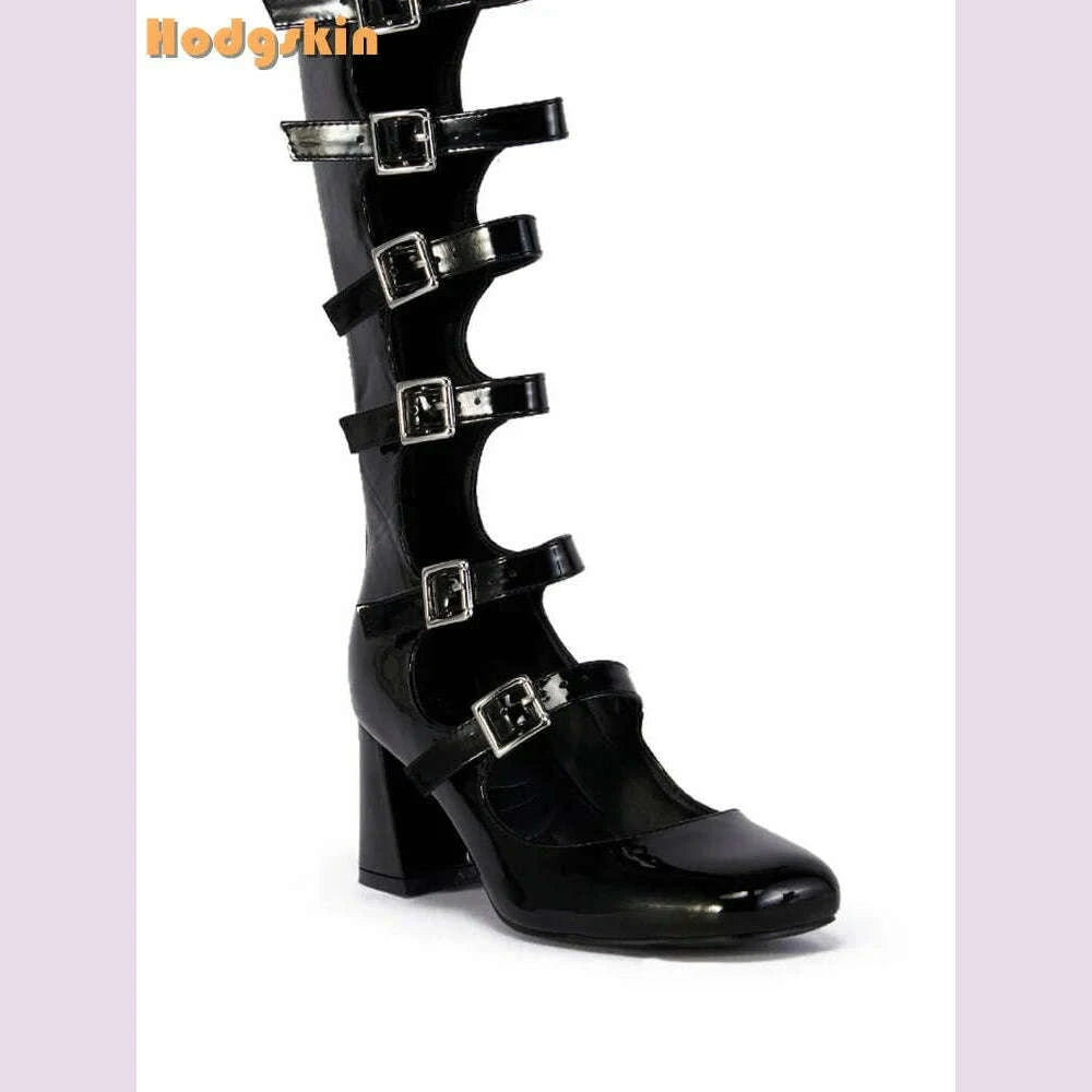 punk-buckle-straps-boots-round-toe-back-zipper-knee-high-boots-patent-leather-square-heels-2025-women-new-fashion-sandals-shoeskimlud-womens-fashion-34621830