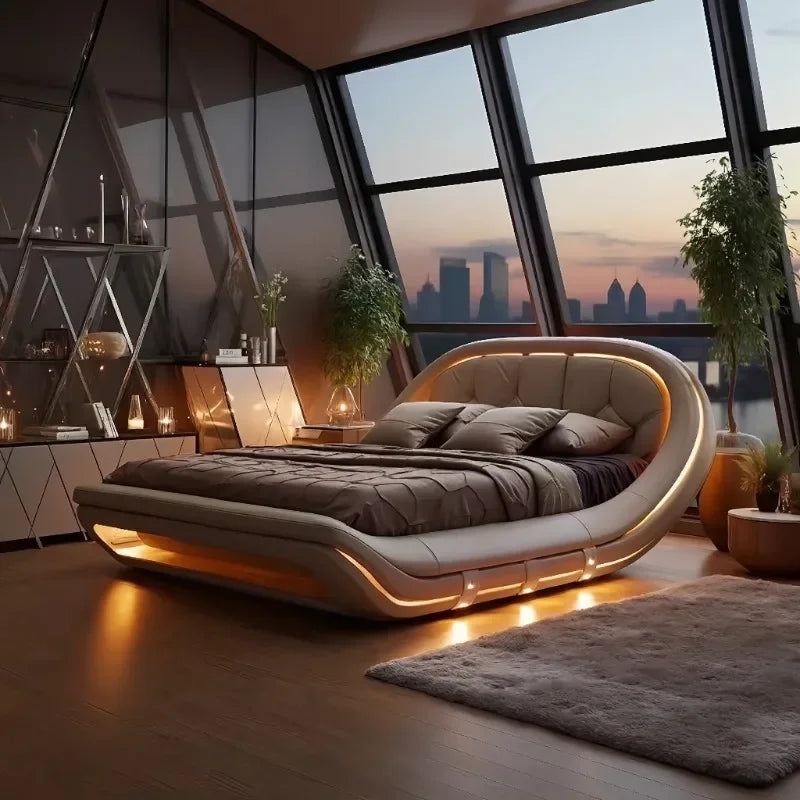 Bed Frame – Luxurious European Style – Fabric | KIMLUD