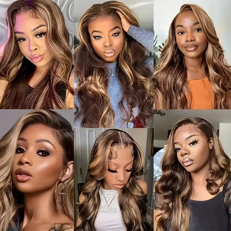 HD Lace Frontal Wig – Highlight Wave – Human Hair – Honey Blonde | KIMLUD