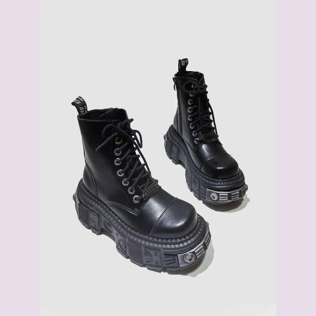 KIMLUD, Punk Platform Female 2023 New Metal Design Sense Small Short Boots Fashion Women, KIMLUD Womens Clothes