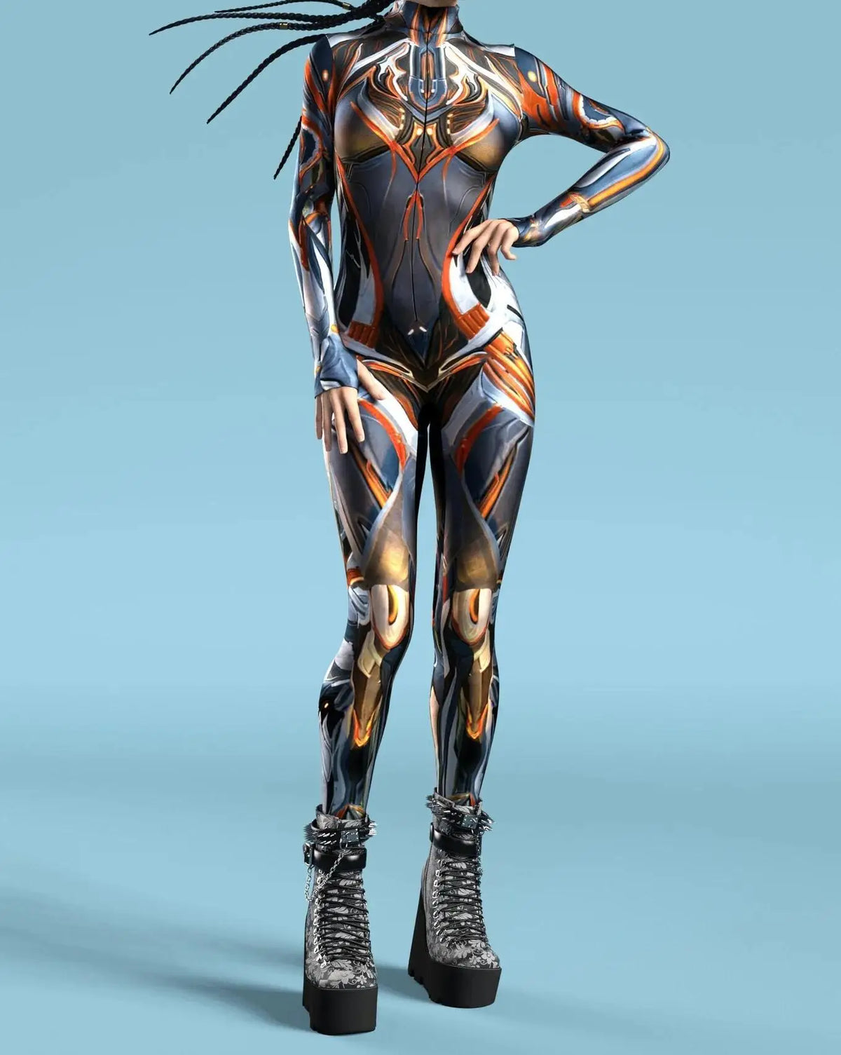 Bodysuit – Cyber Armor 3D Print – Polyester – Unisex | KIMLUD