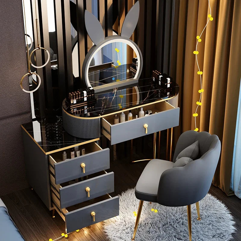 European Modern Vanity Table Storage Brass Hardware — Deep Blue-Dust | KIMLUD