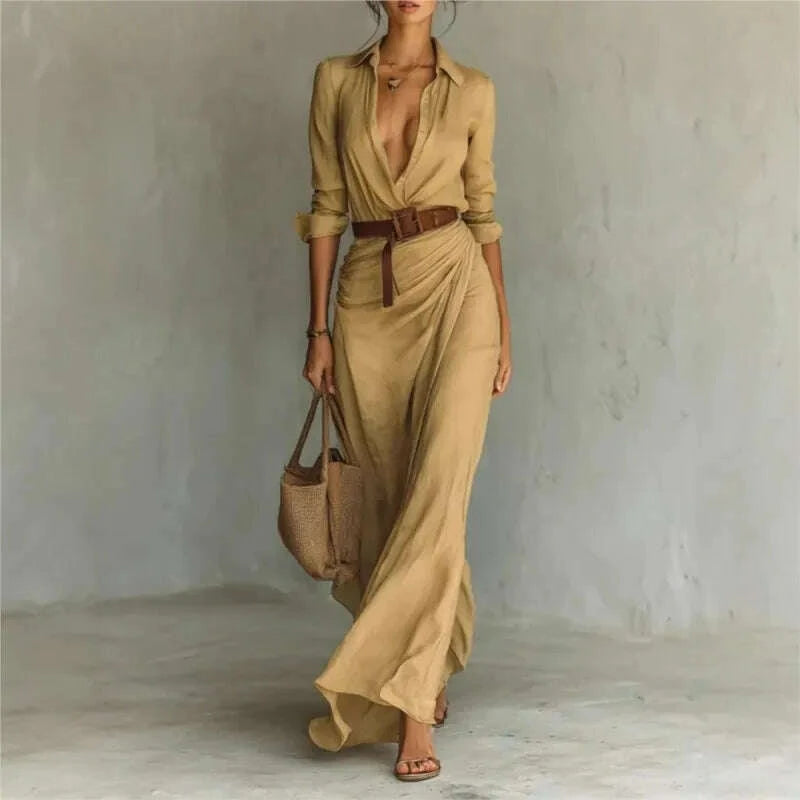 elegant-solid-color-irregular-pleated-dress-belt-womens-autumn-new-item-single-breasted-long-sleeved-shirt-long-frock-vestidoskimlud-womens-fashion-34619313