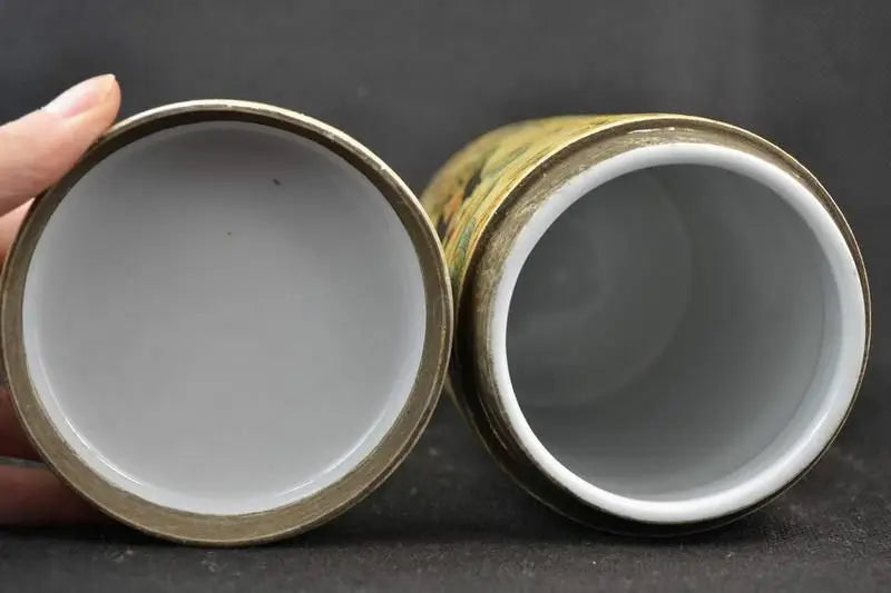 Exquisite Chinese Old Collectible Handmade Porcelain Painted with Japanese Dowager Big Pot Tea Caddie