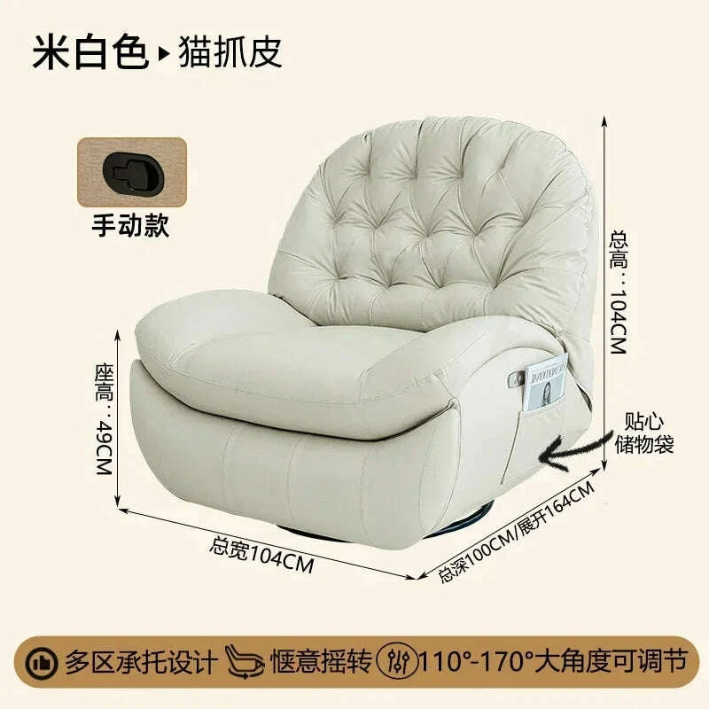 KIMLUD, Multifunctional space lazy sofa cabin rocking chair home living room light luxury Nordic electric single recliner, KIMLUD Womens Clothes