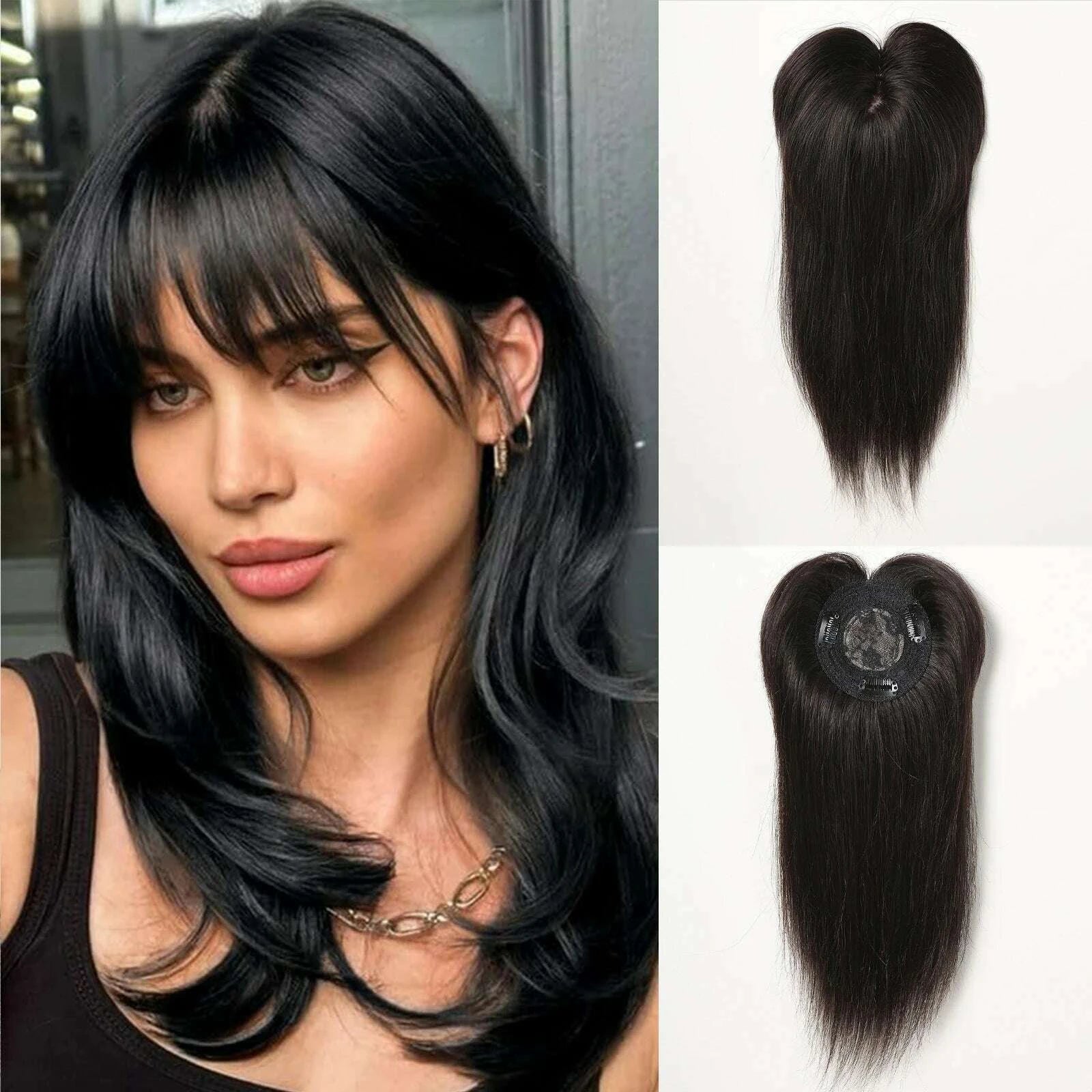 101214-inches-hair-toppers-for-women-brown-blonde-ombre-human-hair-toppers-silk-base-clips-in-hair-extension-topper-with-bangs-kimlud-kimlud-33914554