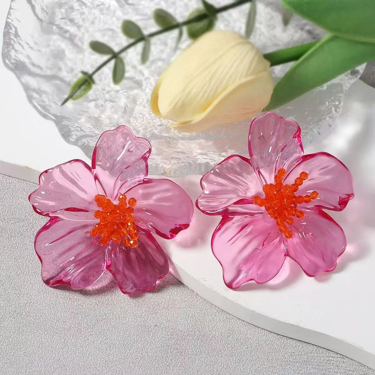 Geometric Zinc Alloy Earrings Water Drop Long — Clear | KIMLUD