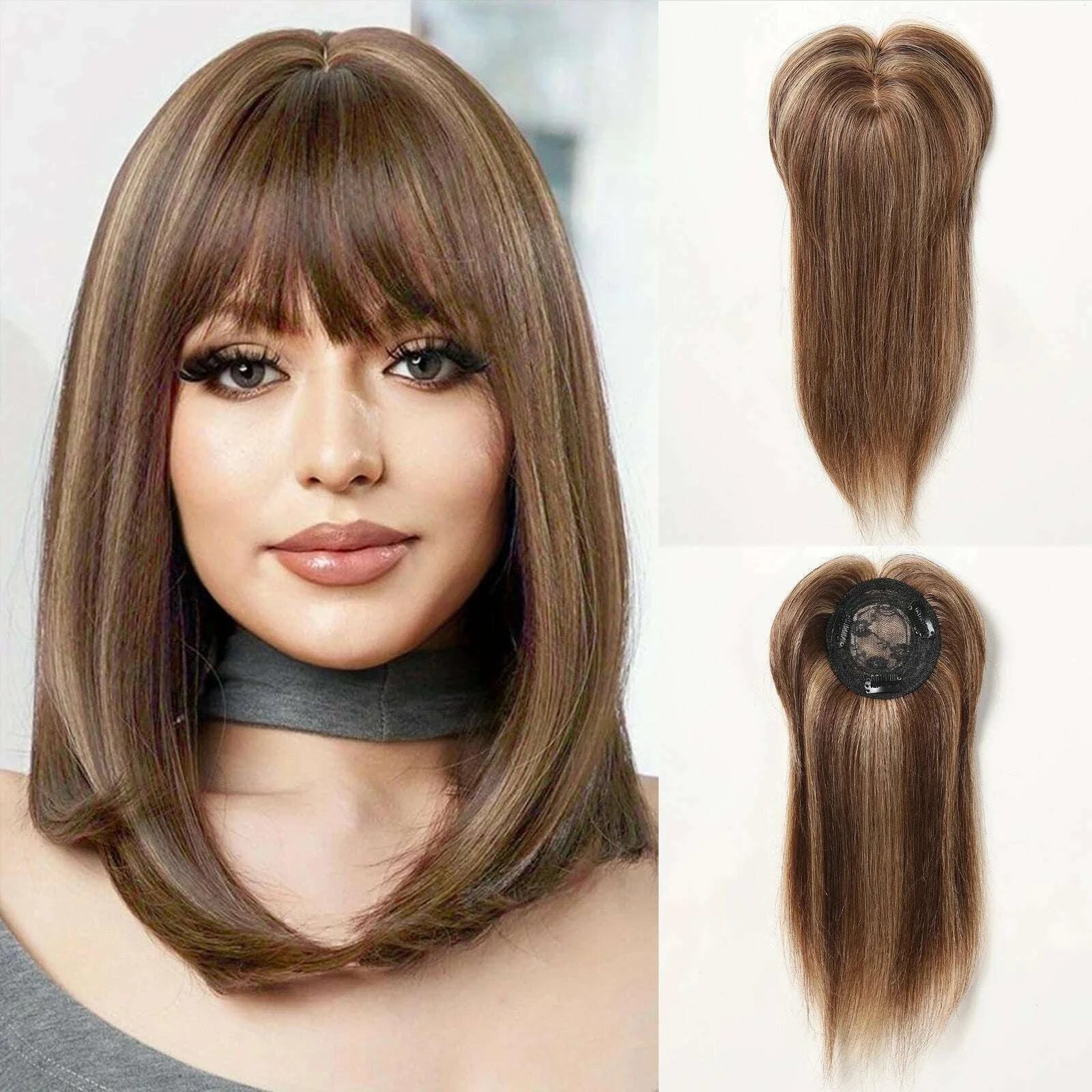 101214-inches-hair-toppers-for-women-brown-blonde-ombre-human-hair-toppers-silk-base-clips-in-hair-extension-topper-with-bangs-kimlud-kimlud-33914548