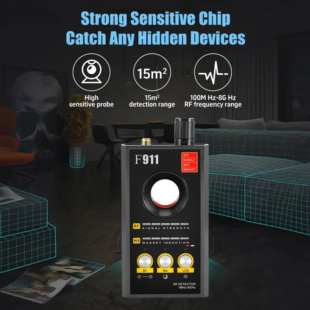 Portable Hidden Camera Detector Infrared Scanner — Black | KIMLUD