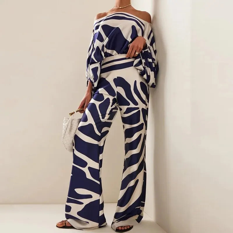 Polyester Cotton Print Two Piece Sets — Black | KIMLUD