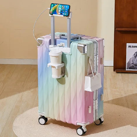 20 inch luggage case, new large capacity suitcase, 24 aluminum frame travel case, durable password box