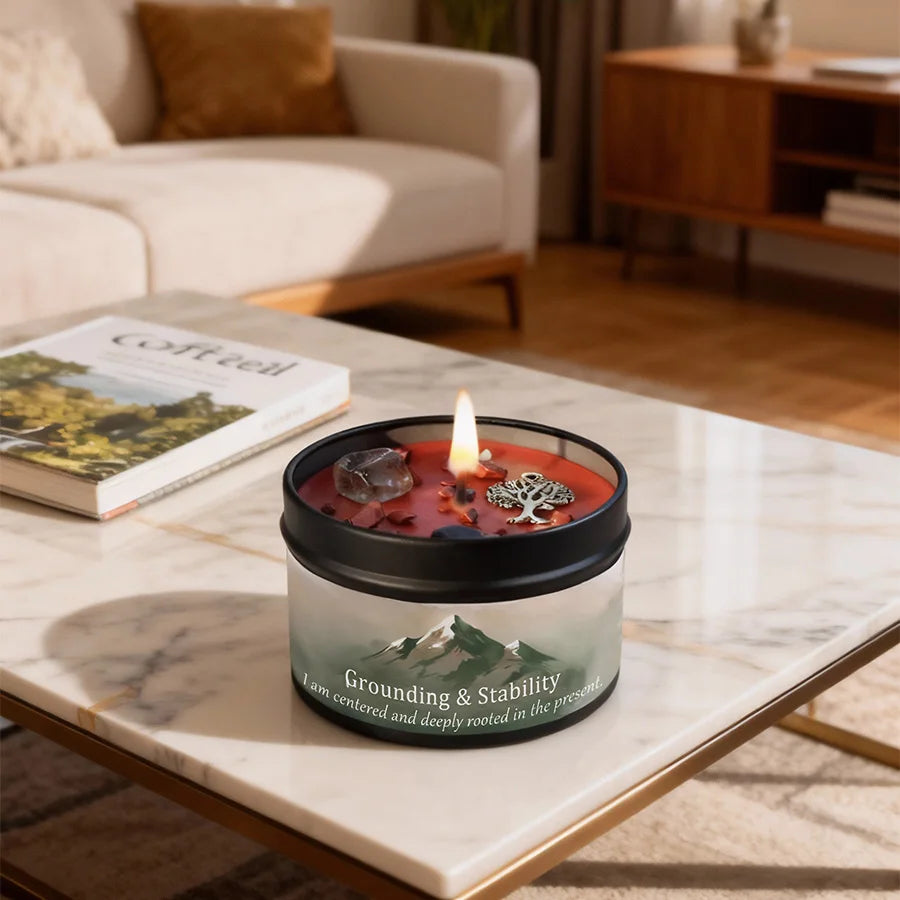 KIMLUD, EVDUCK 3oz Scented Candle, Vetiver & Cedarwood Scent with Crystals, for Gifting Suitable for Christmas, Halloween Female Friends, KIMLUD Womens Clothes