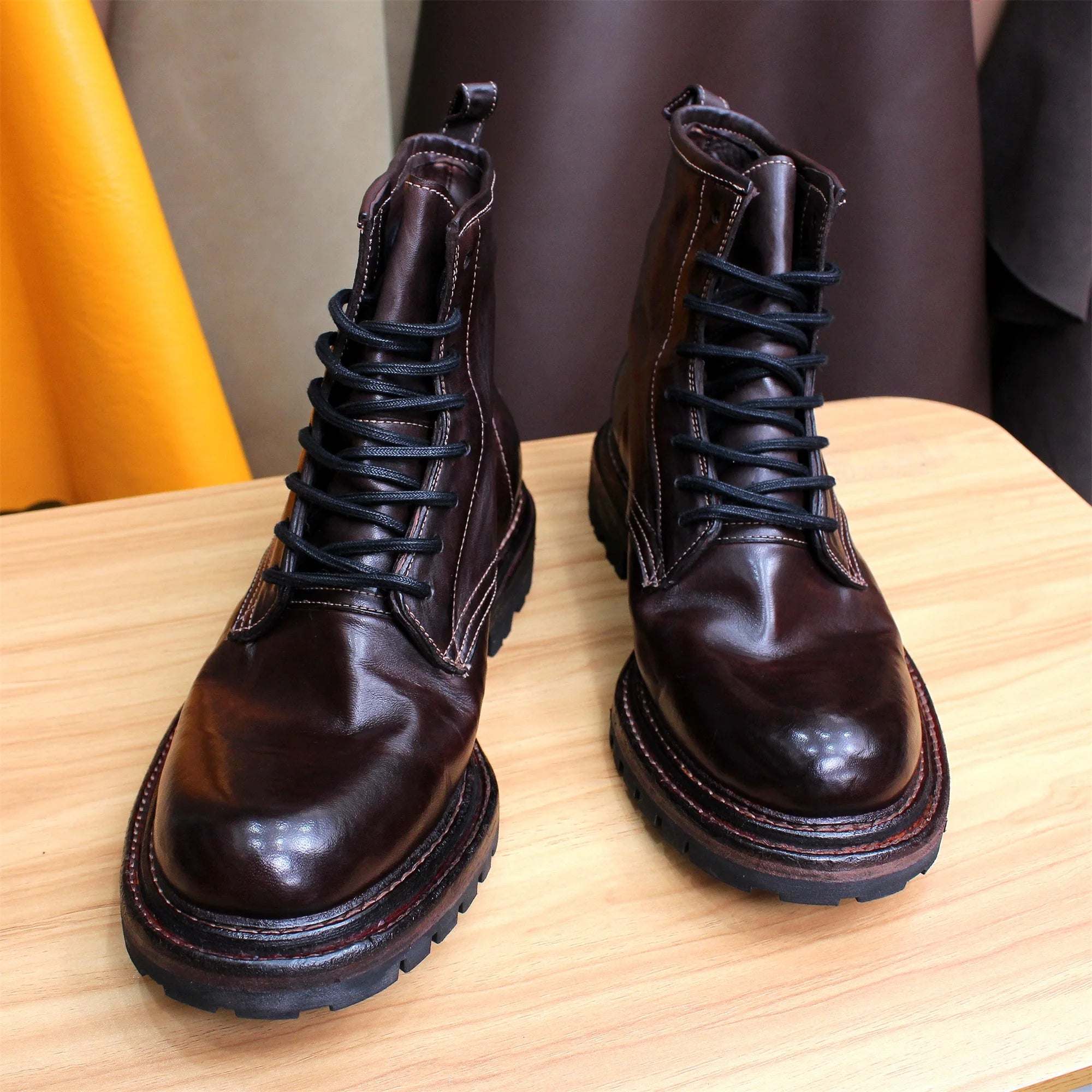 Goodyear Pure Handmade Horse Leather Boots for Men and Women, Custom Lace-up, Warm and Comfortable, High-end