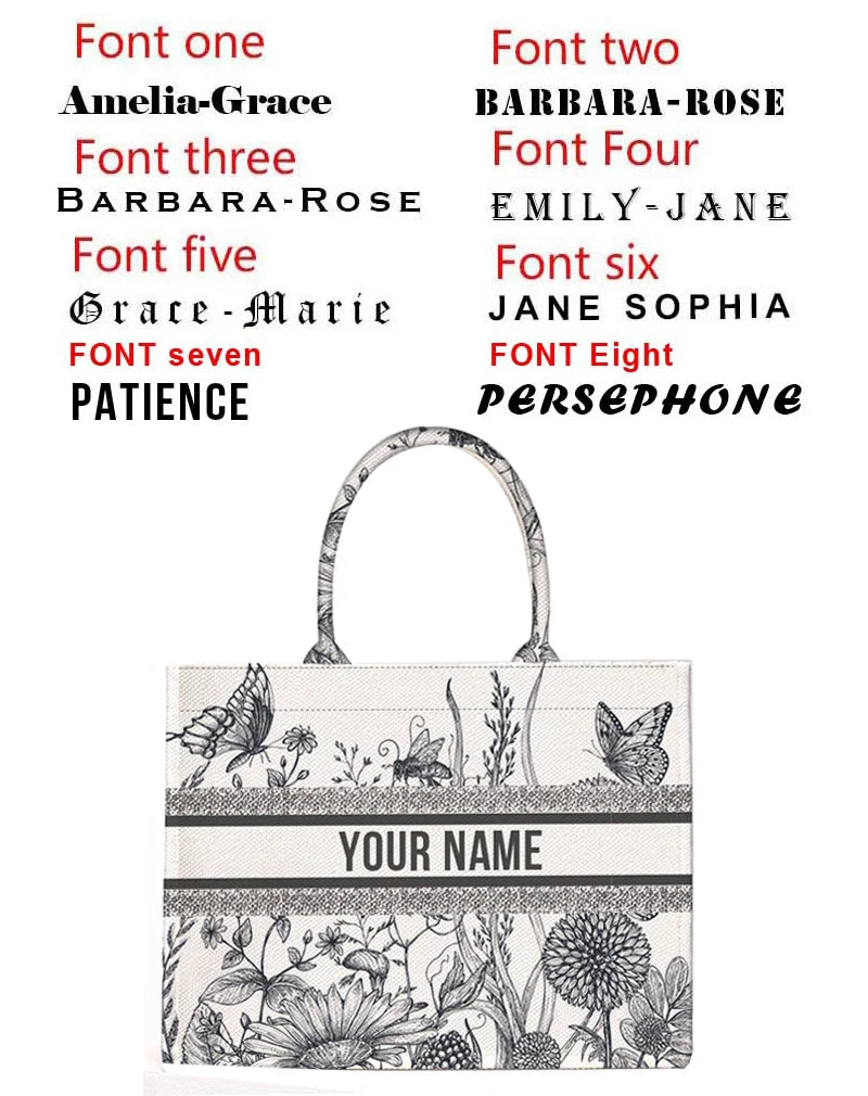 Personalized Tote Bag Canvas Printed — Natural | KIMLUD