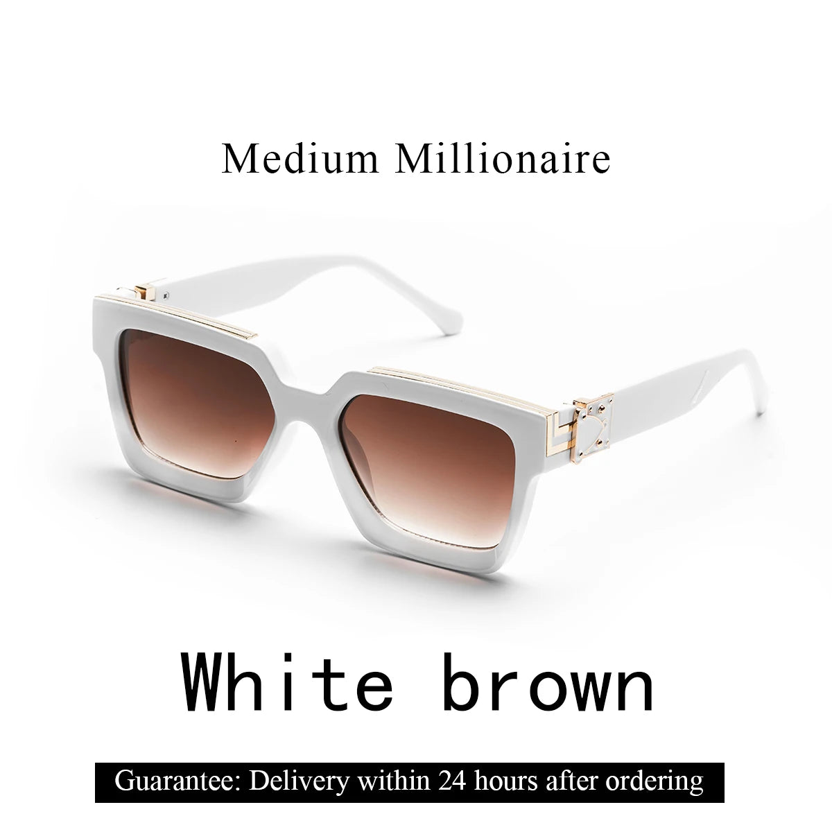 Retro Square Sunglasses Millionaire Shades — Black | KIMLUD