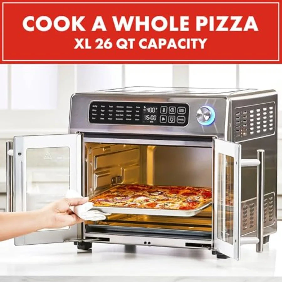 Extra Large French Door Air Fryer Toaster Oven Combo with 24 Cooking Functions and Digital Controls 7 Accessories Included Stai