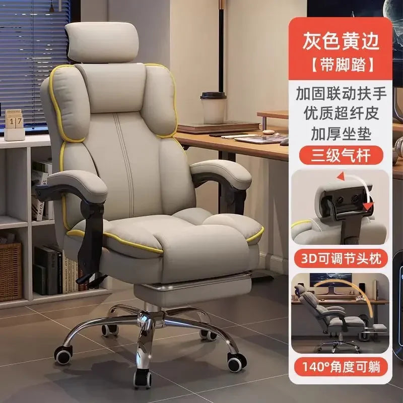 Stainless-Steel Office Chair Ergonomic With Adjustable Back — Gray | KIMLUD