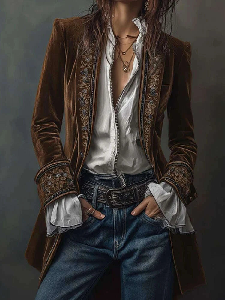 KIMLUD, New V Neck Patchwork Elegant Chic Jackets, Women Spring Autumn Long Sleeve Fashion Coat, Casual Simple Ladies Cardigan Outerwear, KIMLUD Womens Clothes