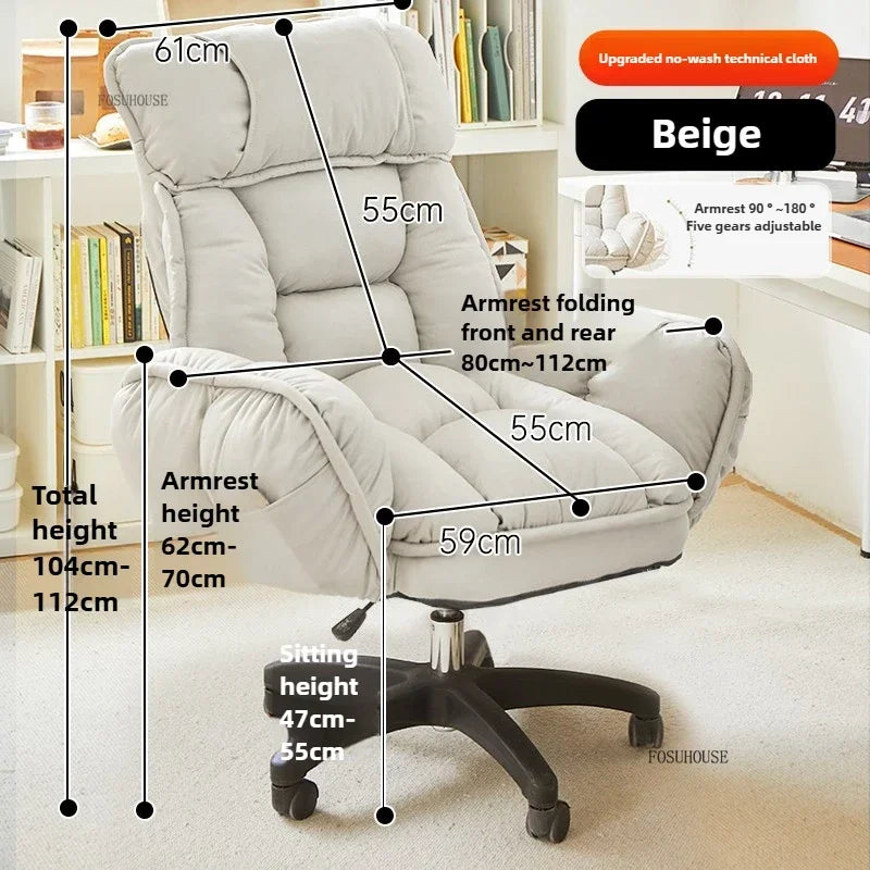 Fabric Swivel Office Chair With Backrest — Dove Gray | KIMLUD