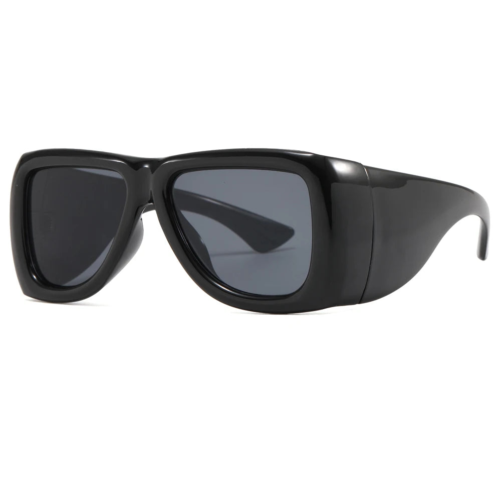 Oversized Square Sunglasses Y2K Style — Black | KIMLUD