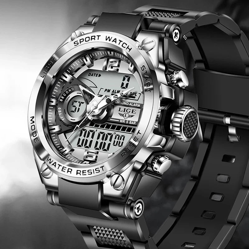 Digital Military Solid Quartz Watch — Black | KIMLUD